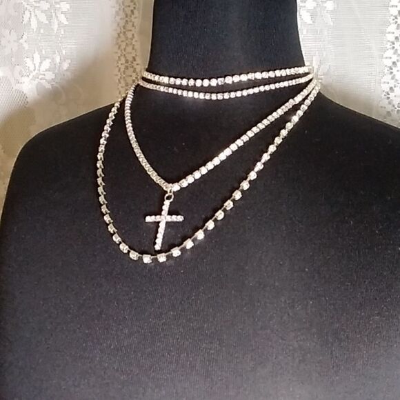 Style Retro Women's Rhinestone 4 Layered Necklaces - Picture 2 of 8